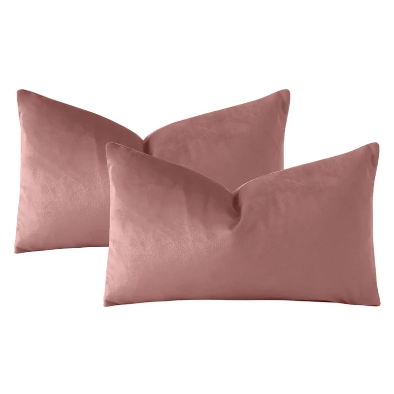 Samt Kissenbezüge 40x60 cm - 2er Set Altrosa
