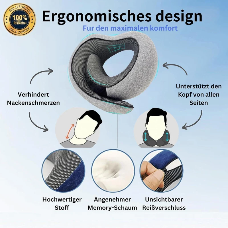 Reisekissen Flugzeug Memory Foam – Nackenkissen für Reisen & Auto