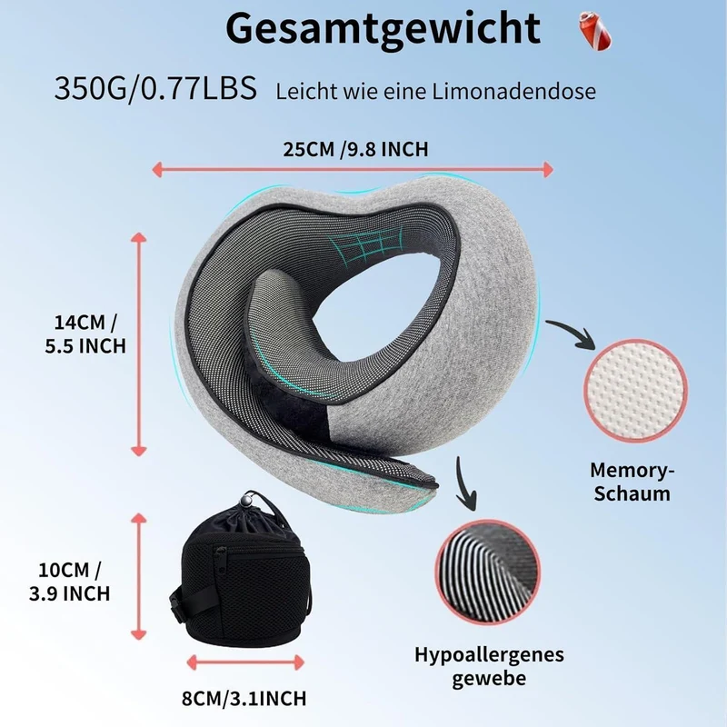 Reisekissen Flugzeug Memory Foam – Nackenkissen für Reisen & Auto