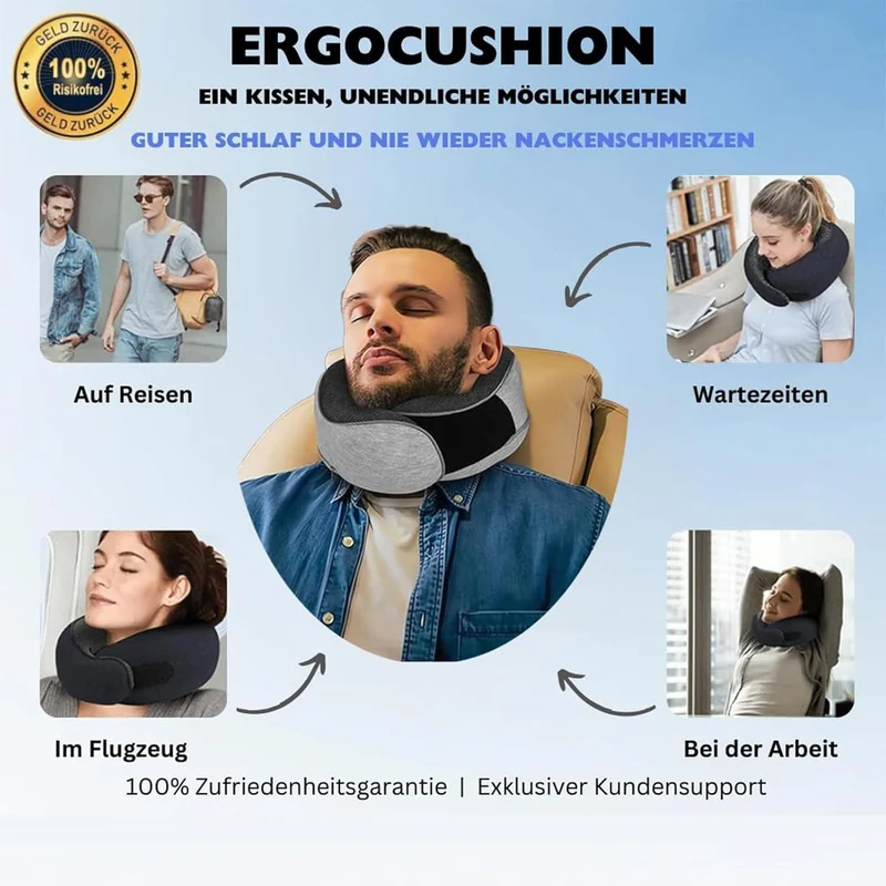 Reisekissen Flugzeug Memory Foam – Nackenkissen für Reisen & Auto
