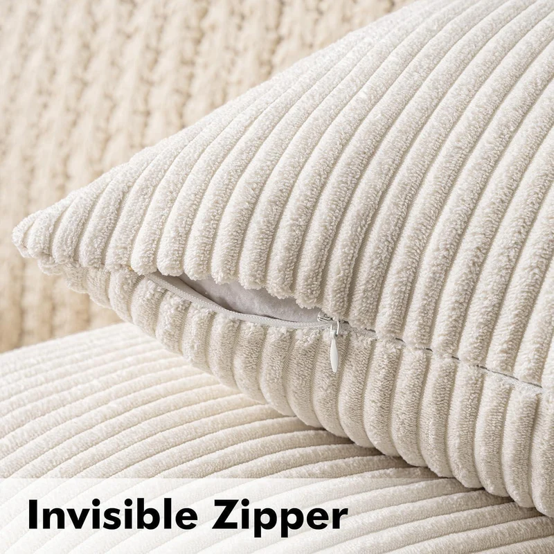 Kissenbezüge Kordsamt 2er Set 40x60 cm Beige
