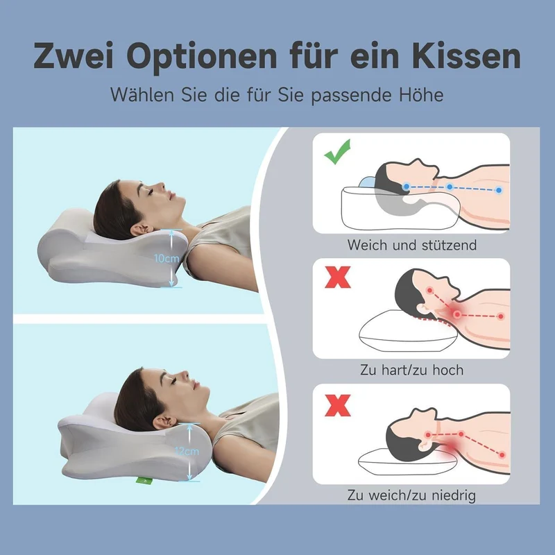 Ergonomisches Nackenkissen aus Memory Foam, höhenverstellbar