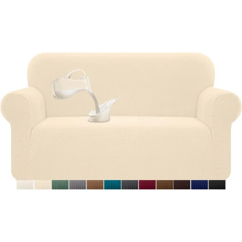 Stretch Sofabezug 2 Sitzer Beige – Wasserdicht & Elastisch
