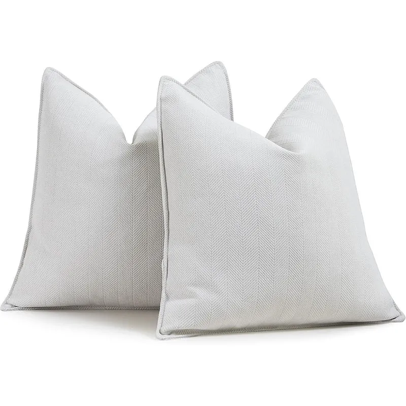 Chenille Kissenbezüge 60x60 cm - 2er Set - Creme