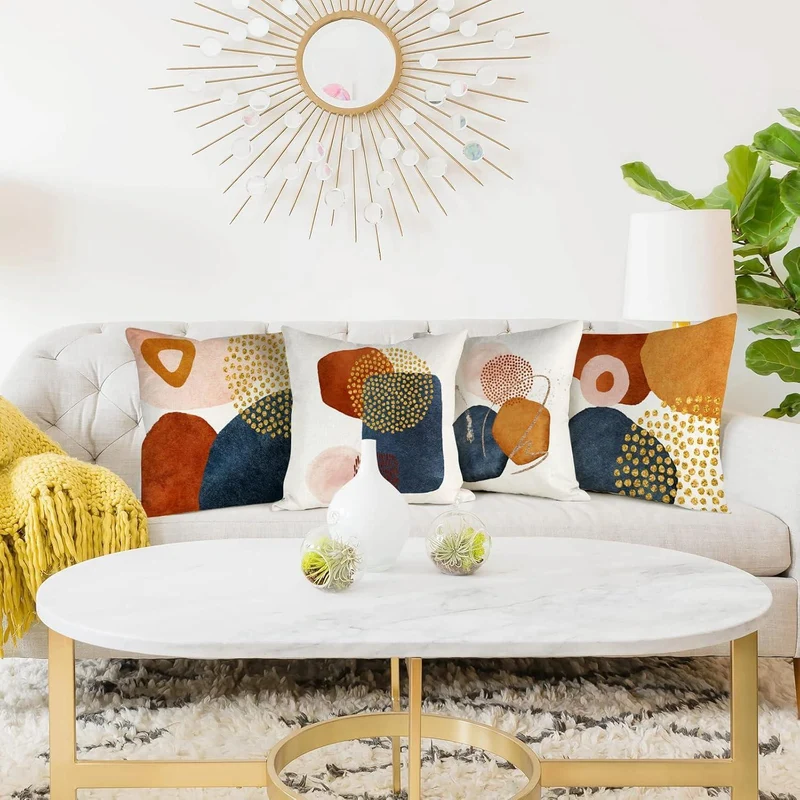 Leinen Kissenbezüge 60x60 - 4er Set, Modern & Boho